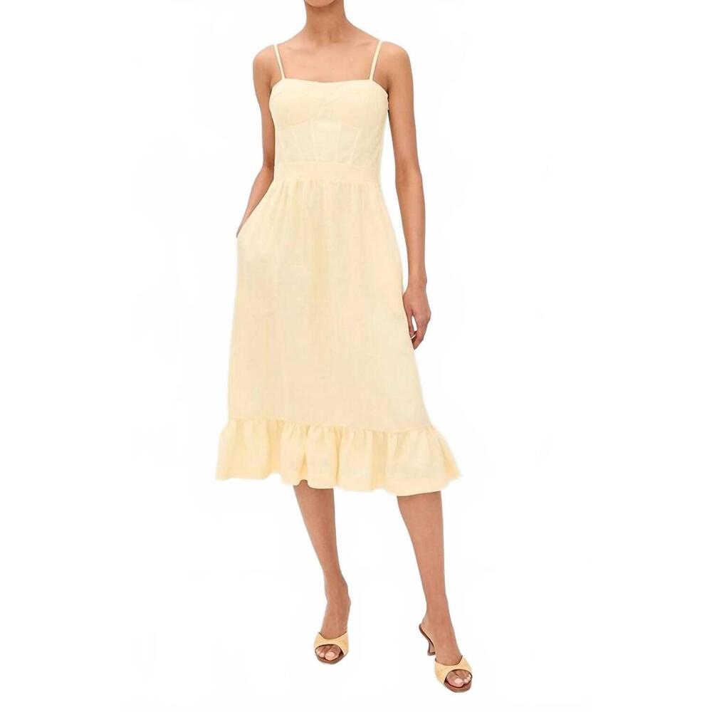 NEW ANDRES OTALORA inspiras midi dress in butter yellow